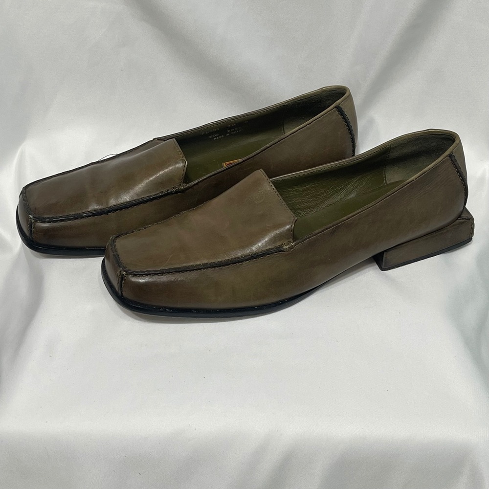 Cole Haan Olive Green Leather Loafers - Picture 4 of 8